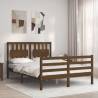 Bed Frame with Headboard Honey Brown Small Double Solid Wood Colour honey brown Size 120 x 190 cm 