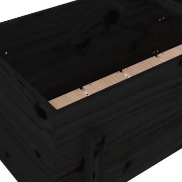 Garden Raised Bed Black - 121x50x57 cm Solid Pine Wood