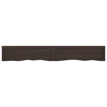 Dark Brown Solid Wood Bathroom Countertop - 200x30 cm