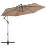 Cantilever Umbrella with Aluminium Pole 300 cm Taupe Colour taupe Quantity in Package 1 