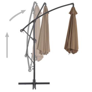 Cantilever Umbrella 300cm Taupe - UV Protection & Durability