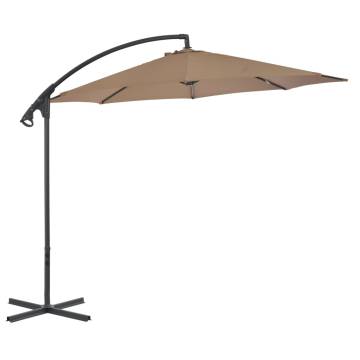 Cantilever Umbrella with Steel Pole 300 cm - Taupe | HipoMarket