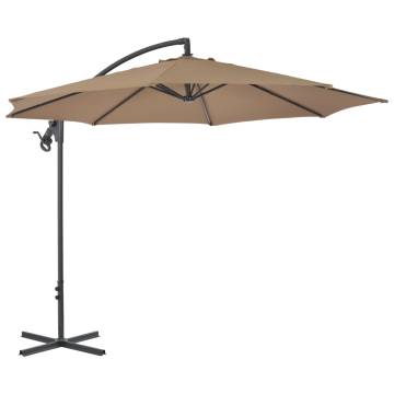 Cantilever Umbrella with Steel Pole 300 cm - Taupe | HipoMarket