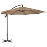 Cantilever Umbrella with Steel Pole 300 cm - Taupe | HipoMarket