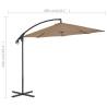 Cantilever Umbrella with Steel Pole 300 cm - Taupe | HipoMarket