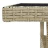 Beige Poly Rattan Outdoor Dining Table - Perfect for Patios