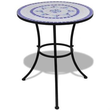 Bistro Table Blue and White Mosaic - 60 cm | Hipomarket UK