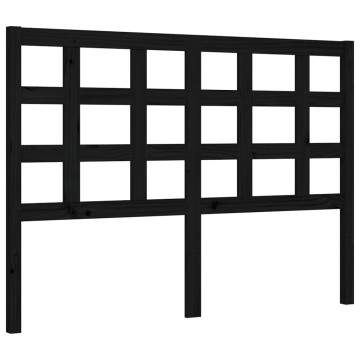 Black Small Double Bed Frame with Headboard - Solid Wood