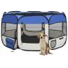 Foldable Dog Playpen with Carrying Bag - Blue 125x125x61 cm