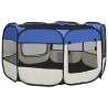 Foldable Dog Playpen with Carrying Bag - Blue 125x125x61 cm