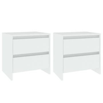 White Bedside Cabinets - Elegant 2 pcs | Hipomarket