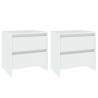 White Bedside Cabinets - Elegant 2 pcs | Hipomarket