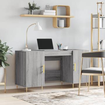 Elegant Grey Sonoma Desk - 140x50 cm | HipoMarket