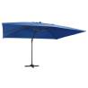 Cantilever Umbrella with LED Lights and Aluminium Pole 400x300 cm Azure blue Colour blue Size 400 x 300 cm (7 x 5 cm) Quantity in Package 1 