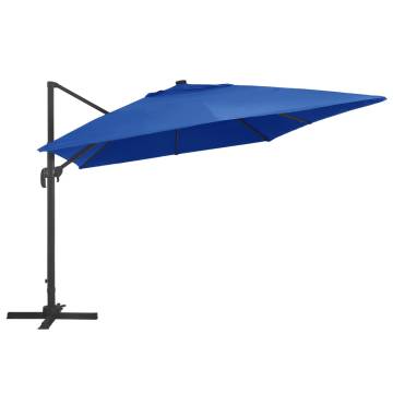 Cantilever Umbrella with LED Lights - 400x300 cm Azure Blue