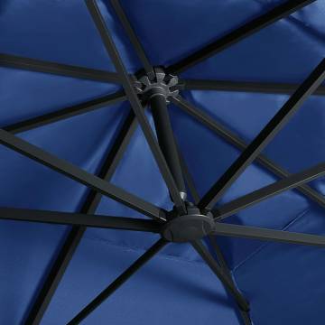 Cantilever Umbrella with LED Lights - 400x300 cm Azure Blue