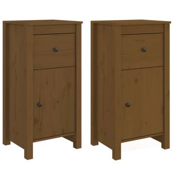 Sideboards 2 pcs Honey Brown - Solid Pine Wood | HipoMarket