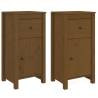 Sideboards 2 pcs Honey Brown - Solid Pine Wood | HipoMarket