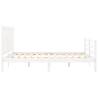 White King Size Bed Frame with Headboard - Solid Wood Design