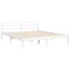 White King Size Bed Frame with Headboard - Solid Wood Design