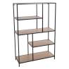 H&S Collection 4-tier Standing Shelf 76x30x116 cm Natural and Black Colour black and brown Quantity in Package 1 