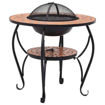 Mosaic Fire Pit Table Terracotta 68 cm - Stylish & Functional