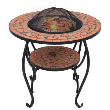 Mosaic Fire Pit Table Terracotta 68 cm - Stylish & Functional