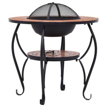 Mosaic Fire Pit Table Terracotta 68 cm - Stylish & Functional