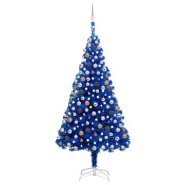 Artificial Blue Pre-lit Christmas Tree with Ball Set - 240 cm