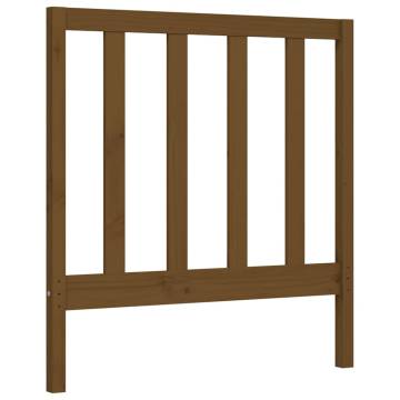 Solid Wood Bed Frame with Headboard - Honey Brown 90x200 cm