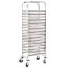 Stainless Steel Kitchen Trolley for 16 Trays - 38x55x163 cm