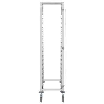 Stainless Steel Kitchen Trolley for 16 Trays - 38x55x163 cm