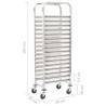 Stainless Steel Kitchen Trolley for 16 Trays - 38x55x163 cm