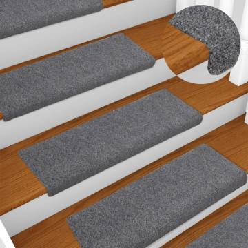 Stair Mats (15 pcs) - Light Grey Needle Punch 65x21 cm