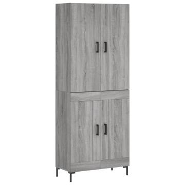 Stylish Highboard Grey Sonoma - 69.5x34x180 cm | HipoMarket