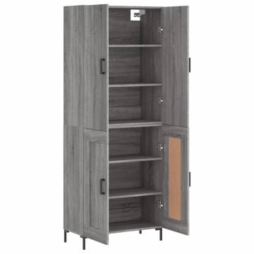 Stylish Highboard Grey Sonoma - 69.5x34x180 cm | HipoMarket