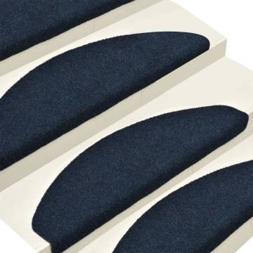 Self-Adhesive Stair Mats - 15pcs Navy 65x21 cm | Hipomarket