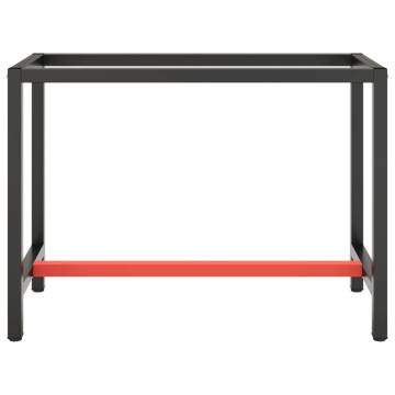 Durable Work Bench Frame in Matte Black & Red - 110x50 cm