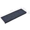 15 pcs Blue Needle Punch Stair Mats - Non Slip & Washable