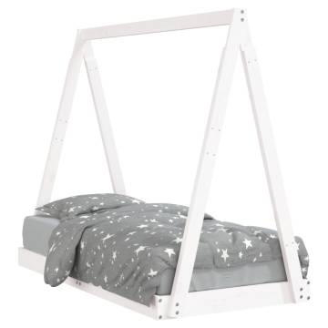 Kids Bed Frame White 70x140 cm Solid Wood Pine - HipoMarket