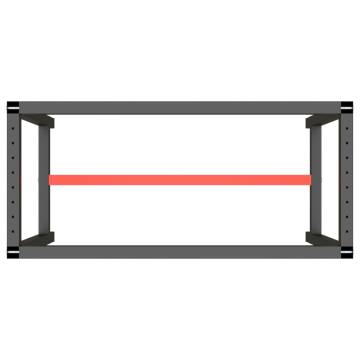 Durable Work Bench Frame in Matte Black & Red - 110x50 cm