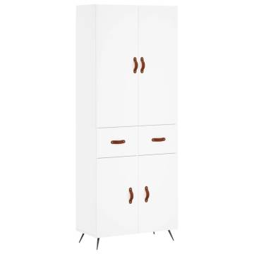 Elegant Highboard White 69.5x34x180 cm - Durable & Stylish