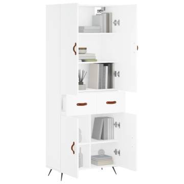 Elegant Highboard White 69.5x34x180 cm - Durable & Stylish