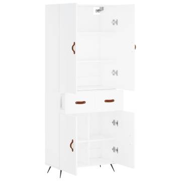 Elegant Highboard White 69.5x34x180 cm - Durable & Stylish