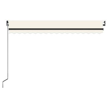 Manual Retractable Awning with LED 450x350 cm Cream