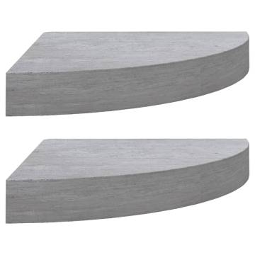 Stylish Wall Corner Shelves - Concrete Grey - 2 pcs