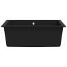 Black Granite Kitchen Sink with Overflow Hole | Hipomarket