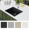 Black Granite Kitchen Sink with Overflow Hole | Hipomarket