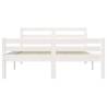 White Solid Wood Bed Frame 140x190 cm - Modern Bedroom Decor