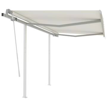 Manual Retractable Awning 3x2.5m Cream - UV Protection